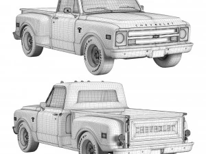 Chevrolet C10 1968 short bed 3D Model