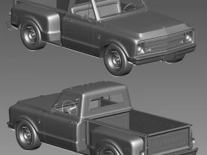 Chevrolet C10 1968 short bed 3D Model