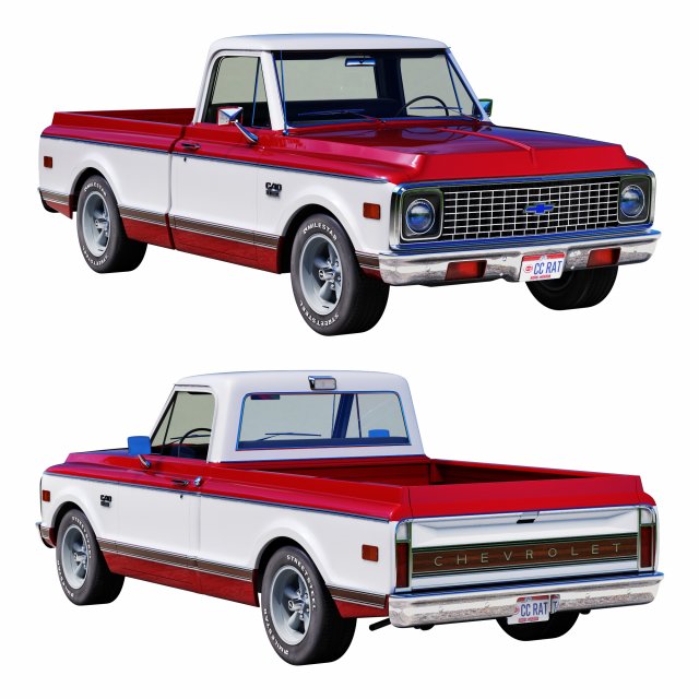 Chevrolet C10 1971 Modello 3D .c4d .max .obj .3ds .fbx .stl .blend 
