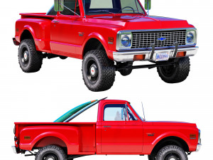 Chevrolet C10 1972 short bed 3D Model