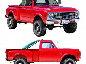 Chevrolet C10 1972 kısa yatak 3D Model