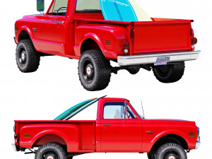 Chevrolet C10 1972 short bed Modelo 3D
