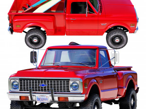 Chevrolet C10 1972 short bed Modelo 3D