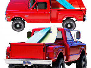 Chevrolet C10 1972 short bed Modelo 3D