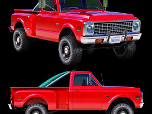 Chevrolet C10 1972 short bed Modelo 3D