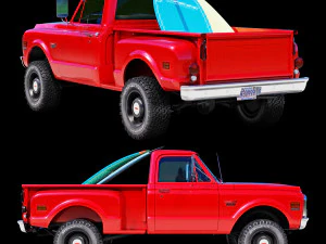 Chevrolet C10 1972 short bed 3D Model