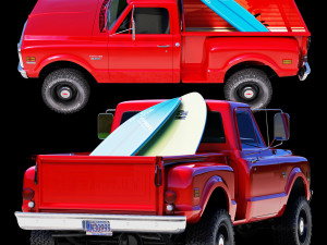 Chevrolet C10 1972 short bed Modelo 3D