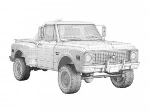 Chevrolet C10 1972 short bed 3D Model