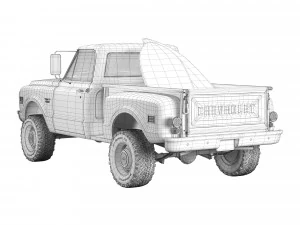 Chevrolet C10 1972 short bed 3D Model