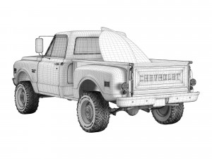 Chevrolet C10 1972 short bed Modelo 3D