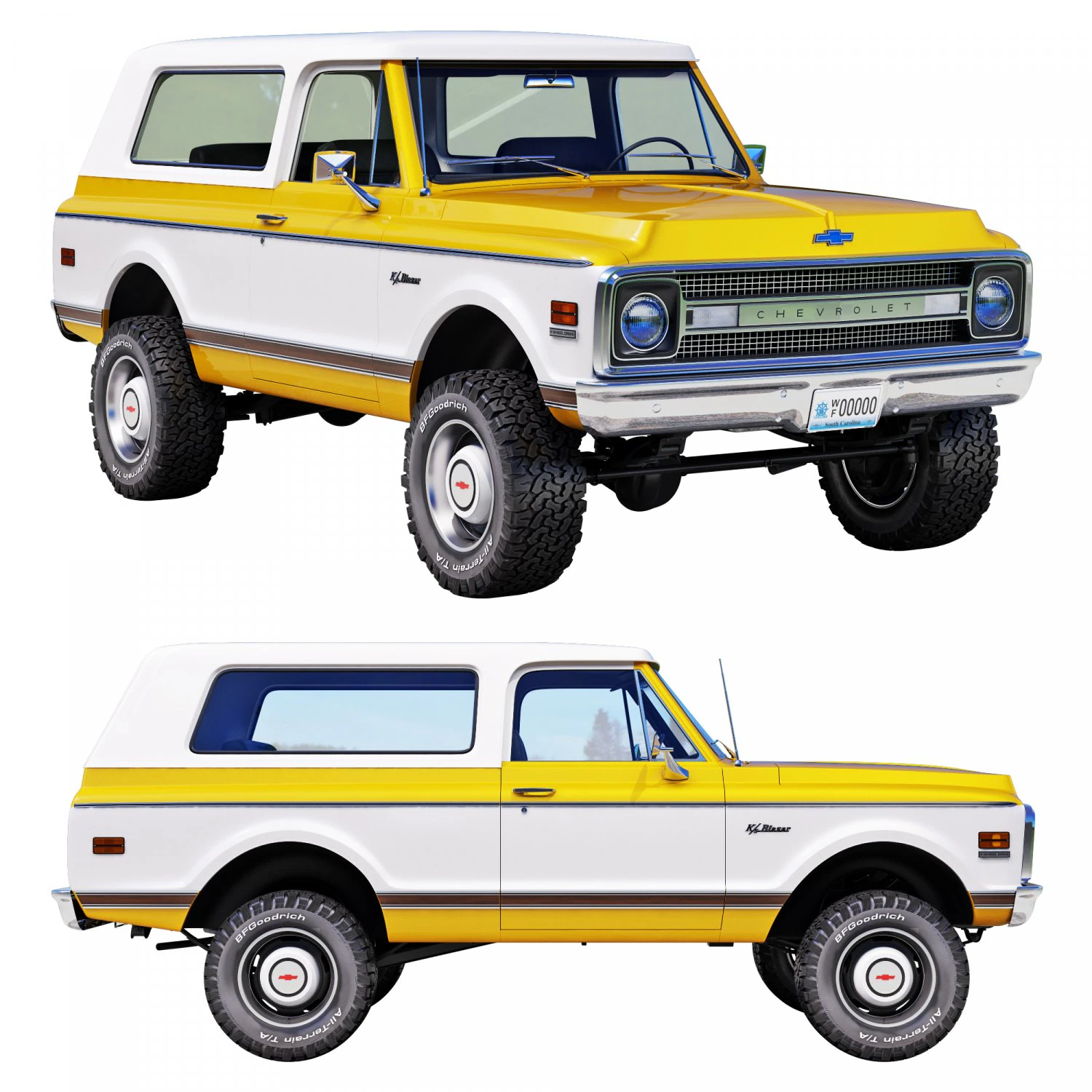 Chevrolet K5 blazer 1969 3D Model .c4d .max .obj .3ds .fbx .stl .blend