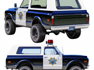Chevrolet K5 blazer 1972 police 3D Модель