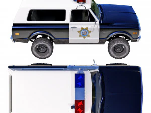 Chevrolet K5 blazer 1972 police 3D Model