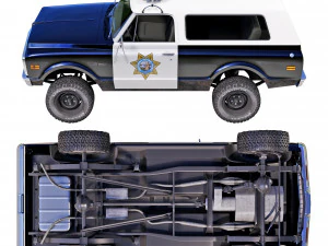 Chevrolet K5 blazer 1972 police 3D Model