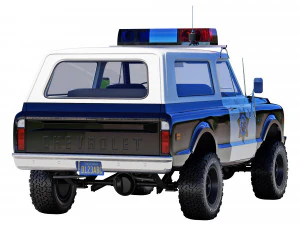 Chevrolet K5 blazer 1972 police 3D Model