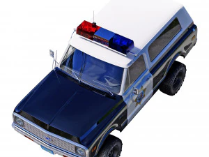 Chevrolet K5 blazer 1972 police 3D Model
