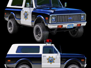 Chevrolet K5 blazer 1972 police 3D Model