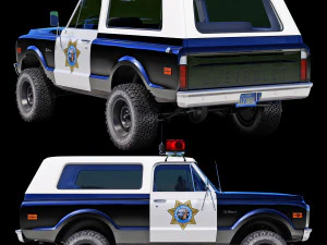 Chevrolet K5 blazer 1972 police 3D Model