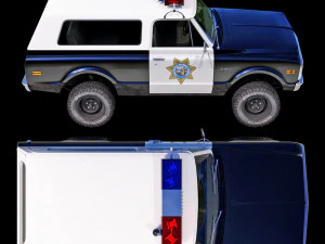 Chevrolet K5 blazer 1972 police 3D Model