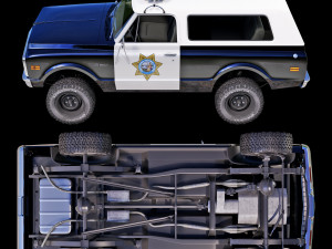 Chevrolet K5 blazer 1972 police 3D Модель