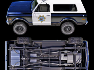 Chevrolet K5 blazer 1972 police 3D Model