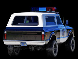 Chevrolet K5 blazer 1972 police 3D Model