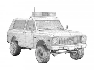 Chevrolet K5 blazer 1972 police 3D Model