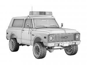 Chevrolet K5 blazer 1972 police 3D Модель