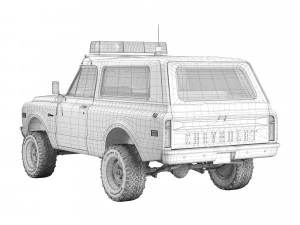 Chevrolet K5 blazer 1972 police 3D Model