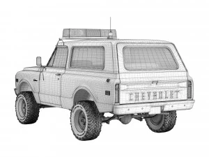 Chevrolet K5 blazer 1972 police 3D Model
