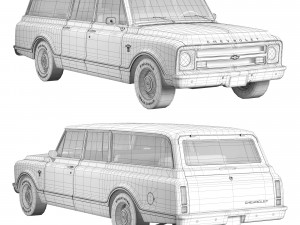 Chevrolet suburban 1967 3D Модель