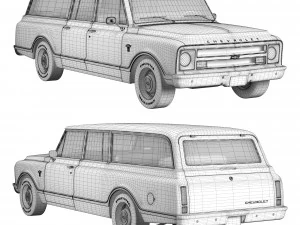 Chevrolet suburban 1967 3D Model
