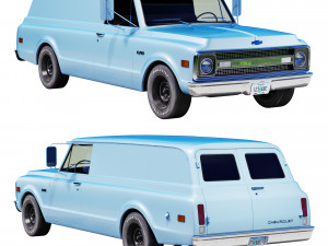 Chevrolet suburban 1969 panel truck 3D Model