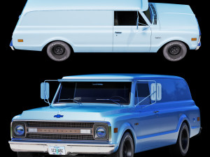 Chevrolet suburban 1969 panel truck 3D Model
