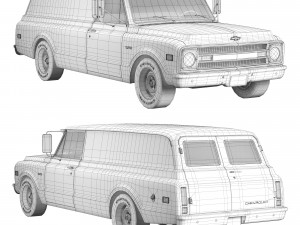 Chevrolet suburban 1969 panel truck 3D Model