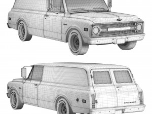 Chevrolet suburban 1969 panel truck 3D Model