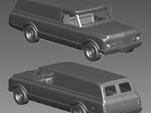 Chevrolet suburban 1969 panel truck 3D Model