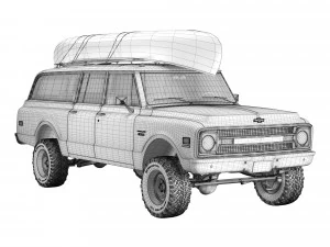 Chevrolet suburban 1970 3D Model