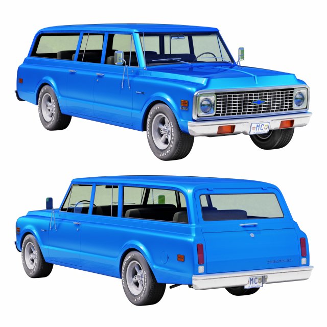 Chevrolet suburban 1971 Modèle 3D .c4d .max .obj .3ds .fbx .stl .blend 