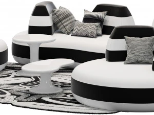 Roche bobois bombom sofa set 001 3D Model