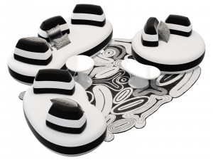 Roche bobois bombom sofa set 001 Modèle 3D