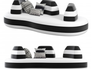 Roche bobois bombom sofa set 001 Modèle 3D