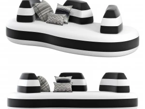 Roche bobois bombom sofa set 001 3D Model