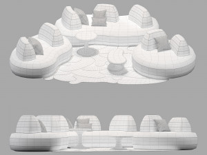 Roche bobois bombom sofa set 001 Modèle 3D