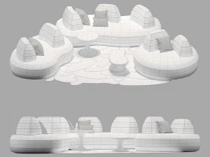 Roche bobois bombom sofa set 001 3D Model