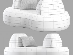 Roche bobois bombom sofa set 001 Modèle 3D