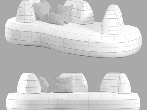 Roche bobois bombom sofa set 001 Modèle 3D