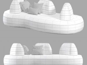 Roche bobois bombom sofa set 001 3D Model