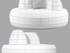 Roche bobois bombom sofa set 001 3D Model