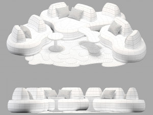 Roche bobois bombom sofa set 002 Modello 3D